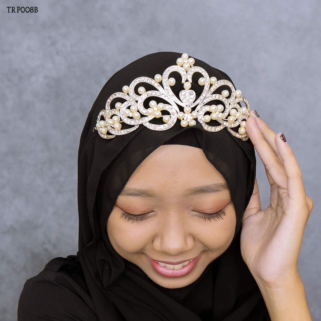 [SIAP KIRIM] TIARA BRIDE MAHKOTA PENGANTIN PESTA HIJAB FASHION TRP008