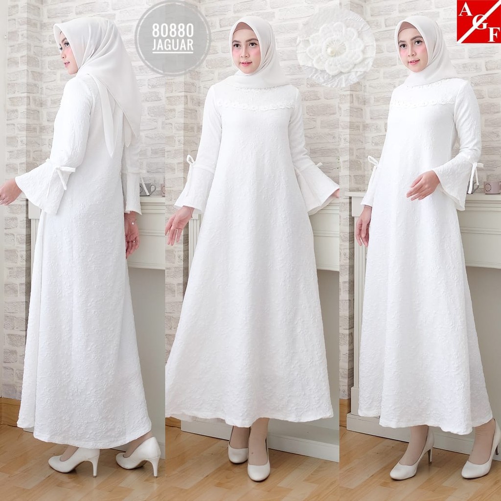 Gamis Syar’i Putih Terbaru