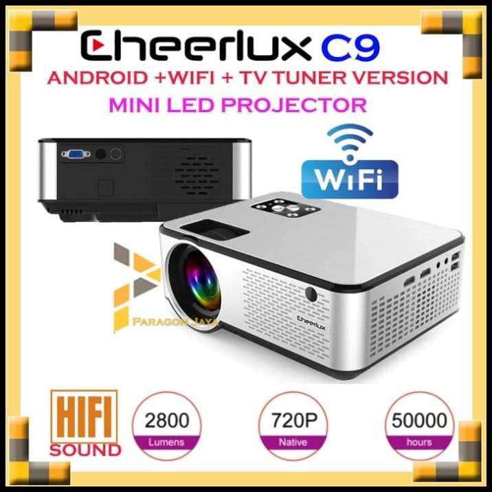 Mini Proyektor Cheerlux C9 Android Wifi Tv Tuner Led Projektor