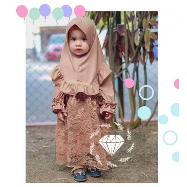 MAXY ZALINDRA KID ANAK, BRUKAT MOSCREPE, GAMIS HIJAB MUSLIM, MAXY DRESS