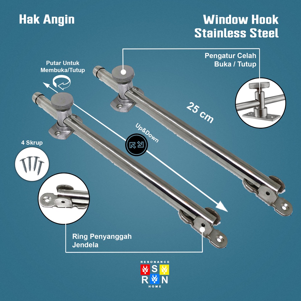 Ramskar Pipa TEBAL / Lamskar Penahan Slot Jendela / Hak Angin Resonance Home