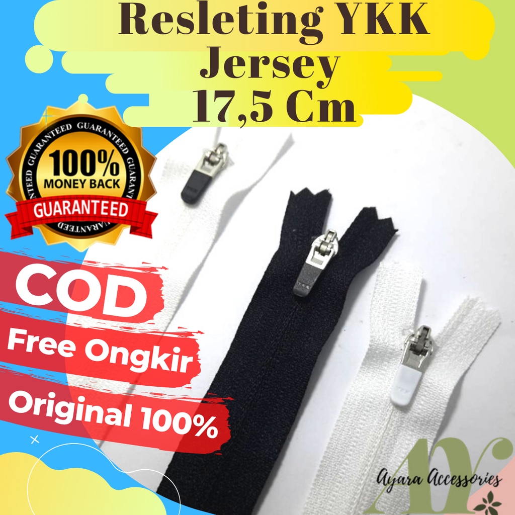 RESLETING ZIPPER SLETING JAKET YKK COIL JERSEY TERBALIK NO 3 17,5 CM
