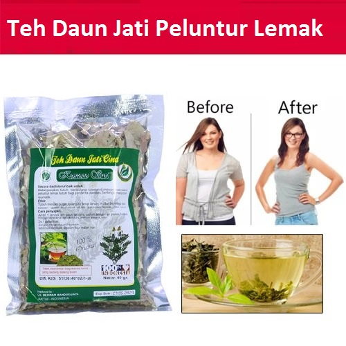 Teh Daun Jati Cina Teh Pelangsing - Teh Daun Jati Peluntur Lemak - Teh Herbal Daun Jati Teh Peluntur Lemak sliming leaf 40gr