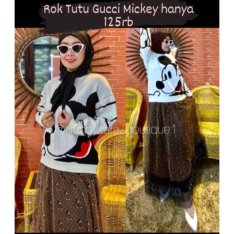 Rok tutu gucci mickey|| Sweater rajut mickey
