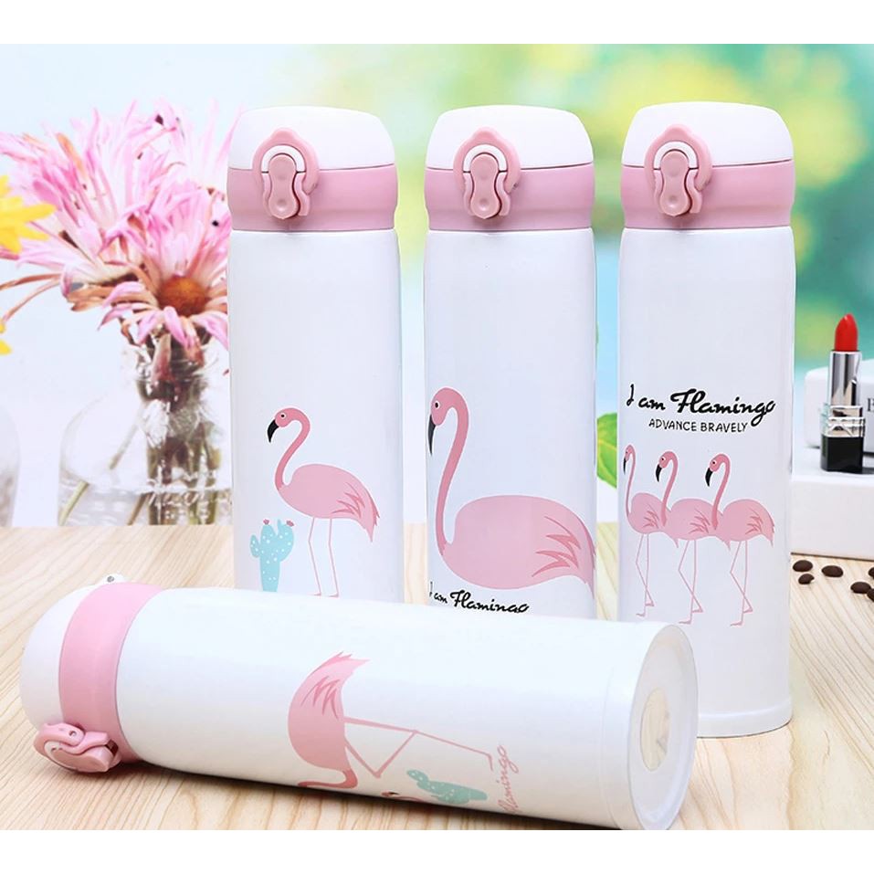 Mikusoo Termos Kancing Unicorn Botol Minum Tahan Panas Dingin Thermos Vacuum Tumbler Stainless Steel 450 ml