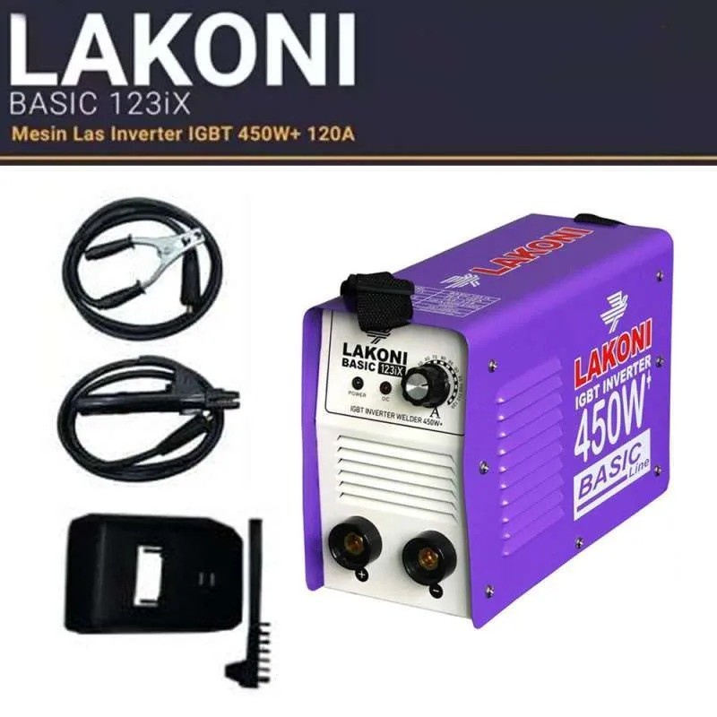 LOW WATT - Mesin Travo Las Listrik Inverter 450Watt Lakoni Basic 123 IX Set Lengkap