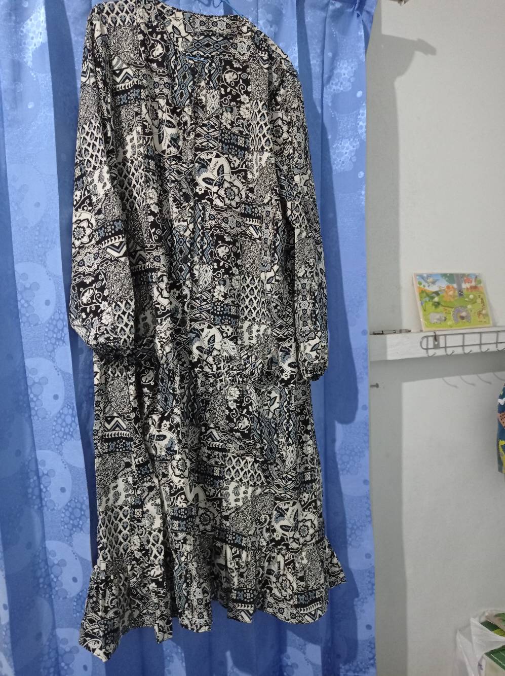 Tunik Wollpeach Batik Bunga - Jumbo Xxl Bumil Busui Kancing Full Hidup Kantong Adem Murah Bigsize