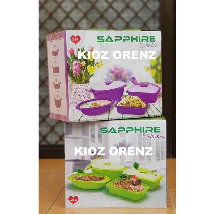 Sapphire Hijau Set Sapphire Collection Tempat Makanan Wadah Saji Makan