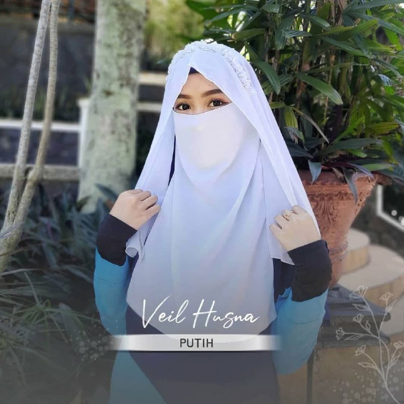 [Bisa COD] HIJAB NIQAB BANDANA HUSNA HIJAB CADAR + VEIL KOMBINASI RENDA REMPEL JASMINE (BR015)