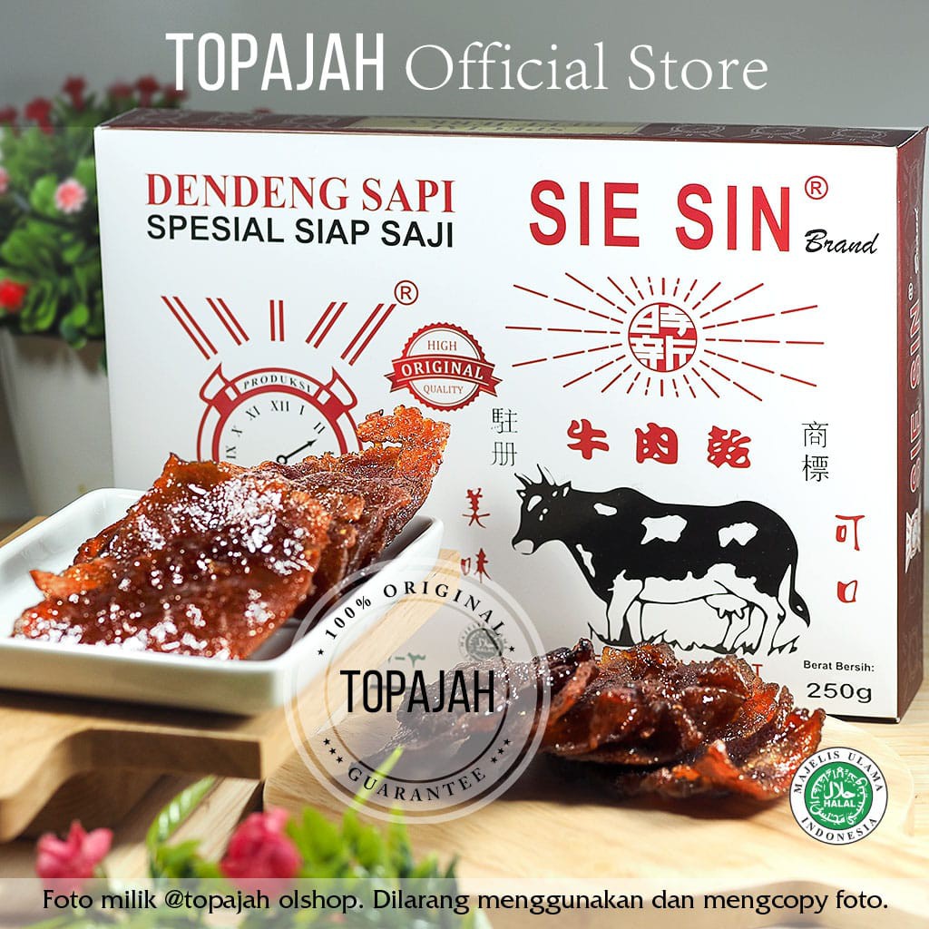 

Dendeng sapi matang ”SIE SIN” 250gr HALAL PRAKTIS SIAP MAKAN.