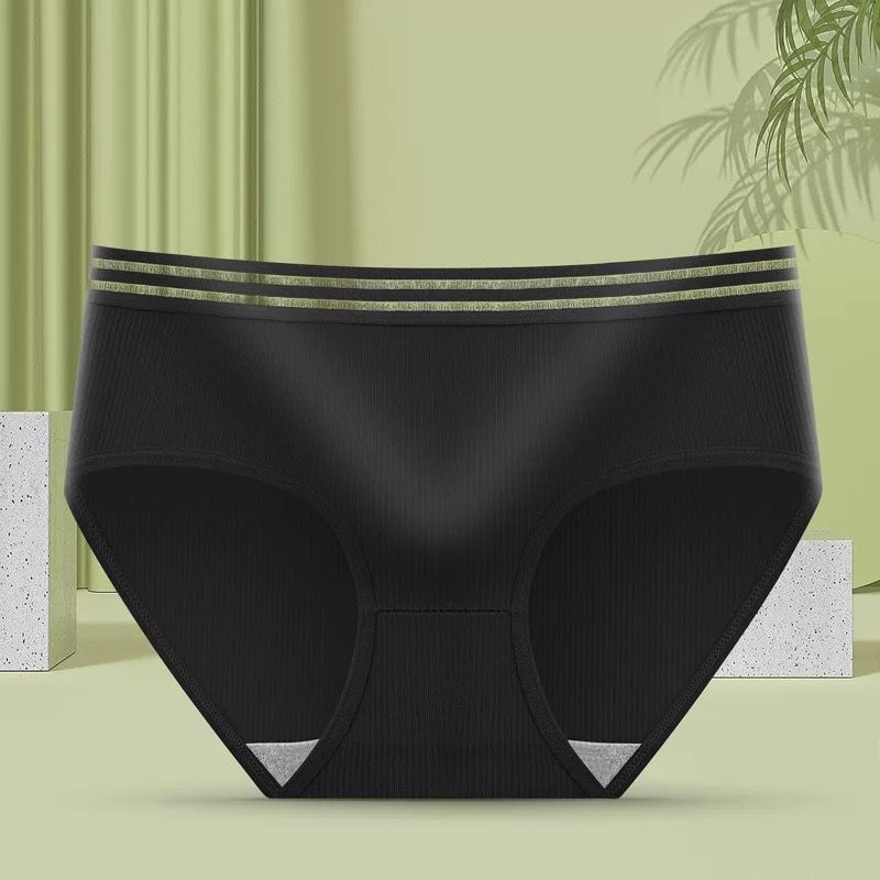 [ LINGERIE MASTER ] - (C-19) Celana Dalam Wanita Underwear Cewek Polos list hitam Celana Dalam Korea Bahan Katun-C-19 Hitam