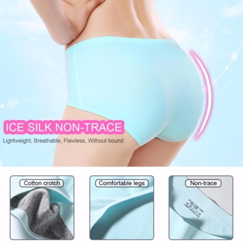 Panties women underwear Celana Dalam Seamless Tanpa Jahitan Anti Nyeplak Fashion Es Sutra CD ice silk panties 810