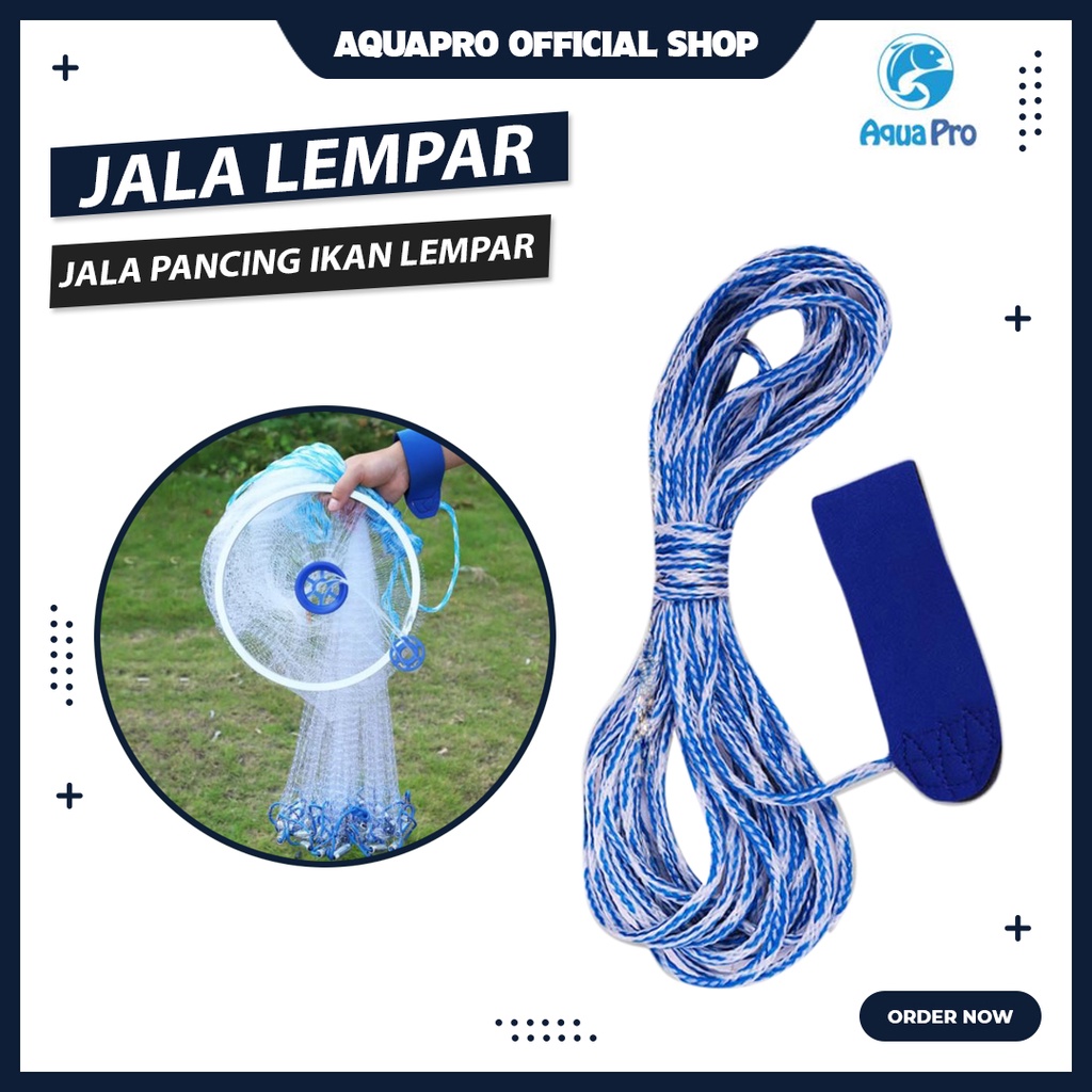 Aquapro Jala Lempar Penangkap Ikan Udang 4 Model Panjang 10m dengan Piring Bulat Terbaru &amp; Termurah