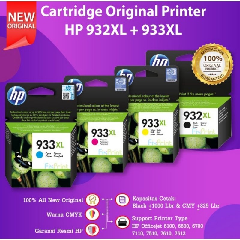 Tinta hp 932 xl black + hp 933 xl colour original