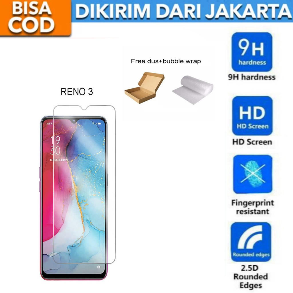 Oppo Reno 3 Tempered Glass Screen Protector Anti Gores