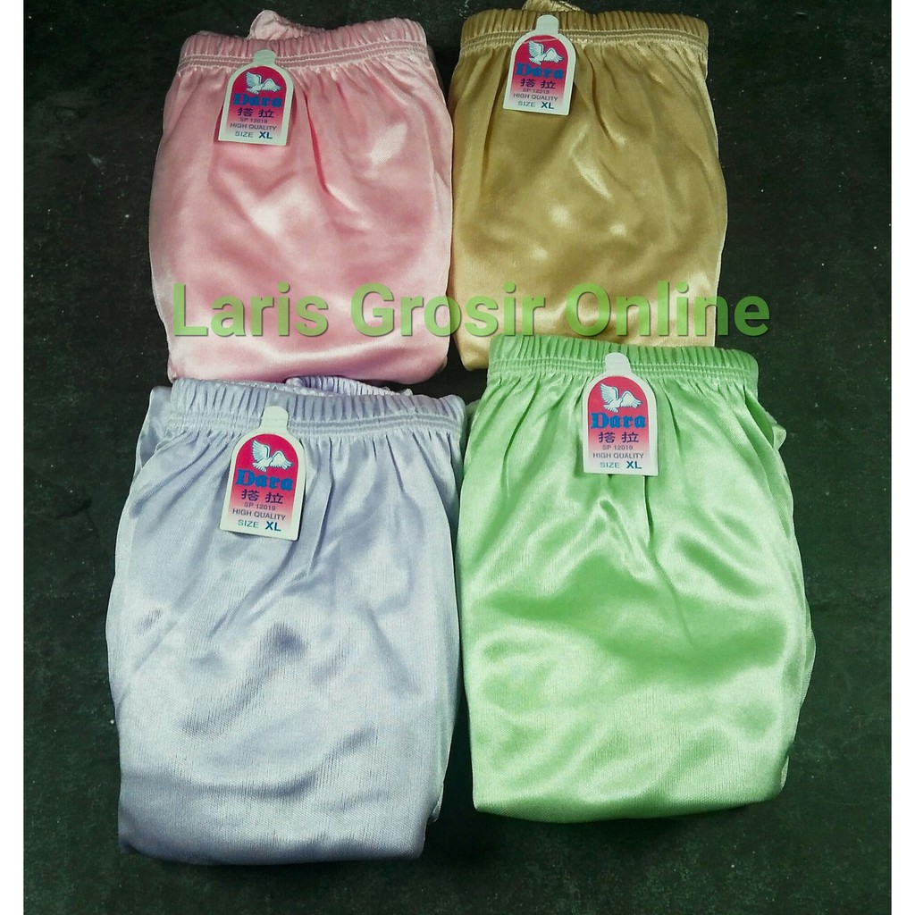 Grosir isi 12 pcs Celana Dara Bahan Saten / Satin Licin | CD Saten