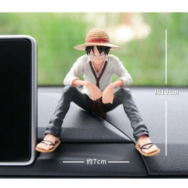 Pajangan Dashboard One Piece Luffy &amp; Snow Hiasan dekorasi Mobil Premium