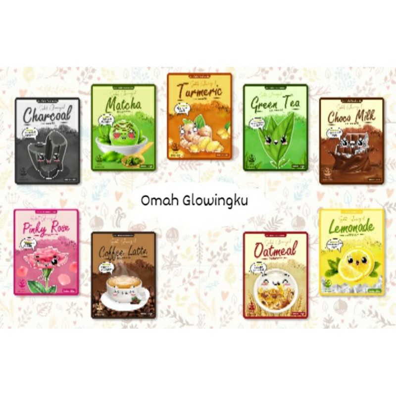 (Dist RESMI) ORGANIC Wash Off Mask Sobat Glowing.id (free gift spatula)
