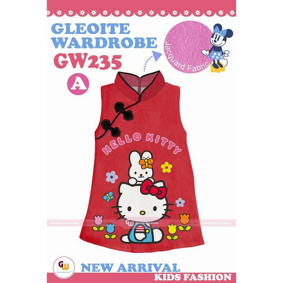 Dress Impor Anak Perempuan - cheongsam kitty merah