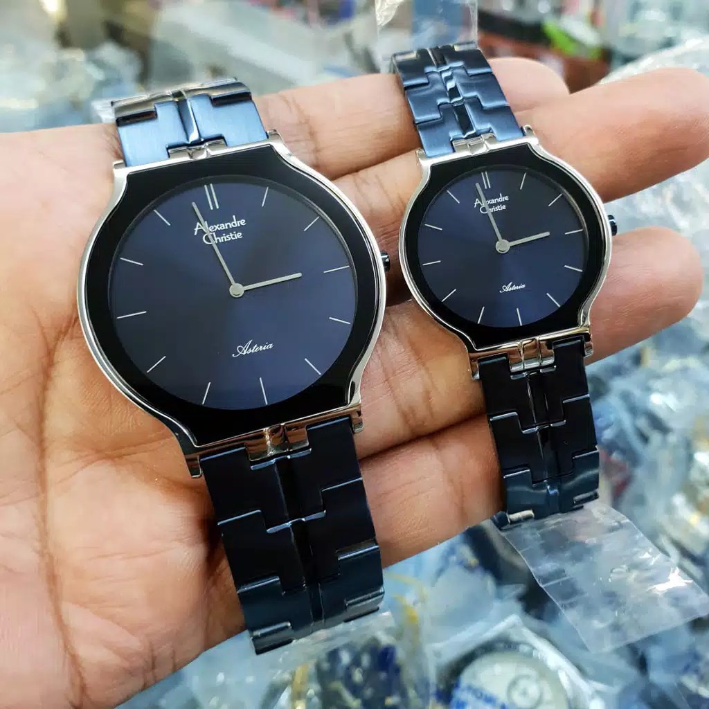 alexandre Christie  8410 couple original stainless steel ble silver