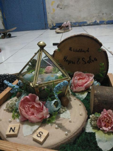 Jewelry Set Tempat Mahar Perhiasan Tempat Cincin Rustic Tempat Maskawin Rustic