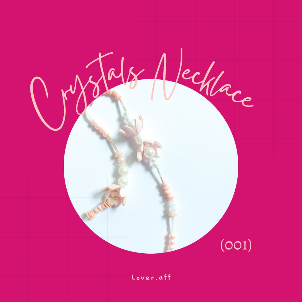 crystals necklace (001)/ necklace beads/kalung manik/kalung beads/kalung aesthetic/kalung handmade/k