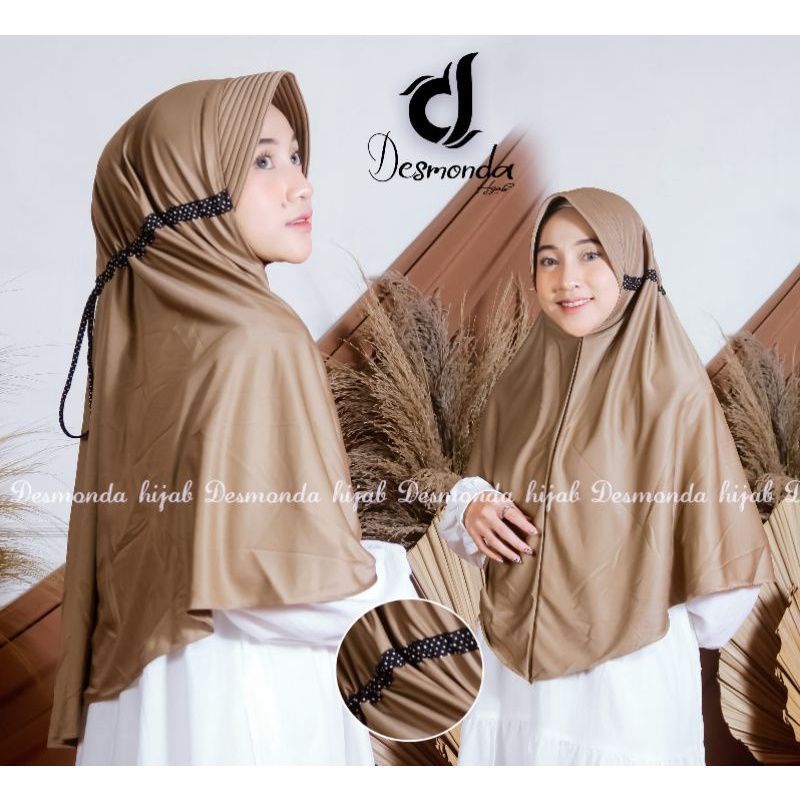 Khimar Jumbo ANDRIANA Polka |Hijab Instan Dewasa |kerudung syari terbaru