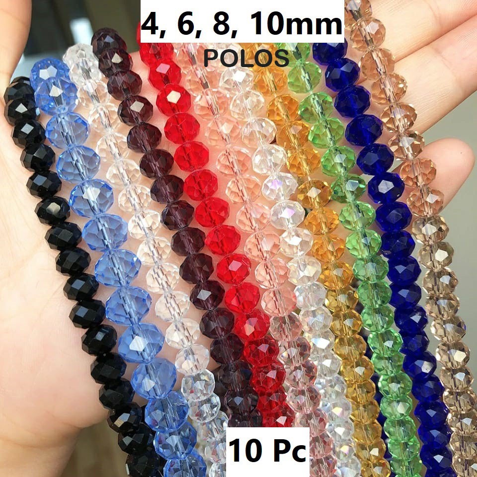 Kristal Bakpau Warna Bening Polos Uk 4-10mm Harga/10 Renceng