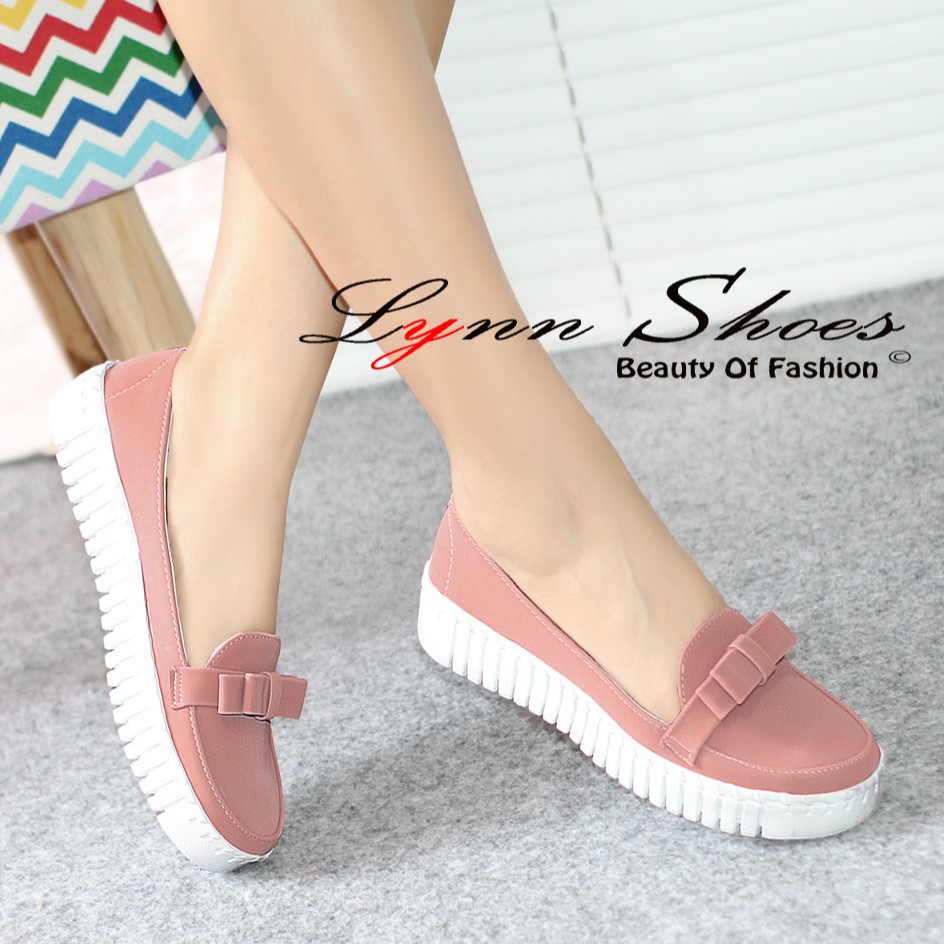 Lynn Sepatu Slip On Wanita K5MG  - Biru / Coklat / Cream / Hitam / Pink-Pink
