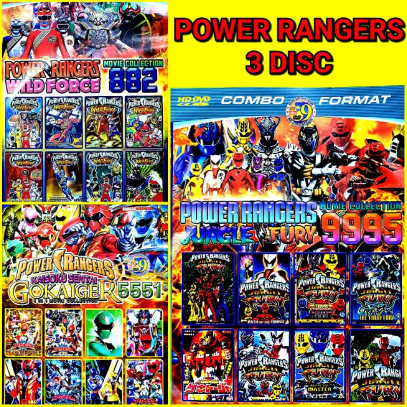 FILM ANAK - POWER RANGER 3 MOVIE KOLEKSI / KASET MEDIA PLAYER SUPERHERO PAHLAWAN ROBOT