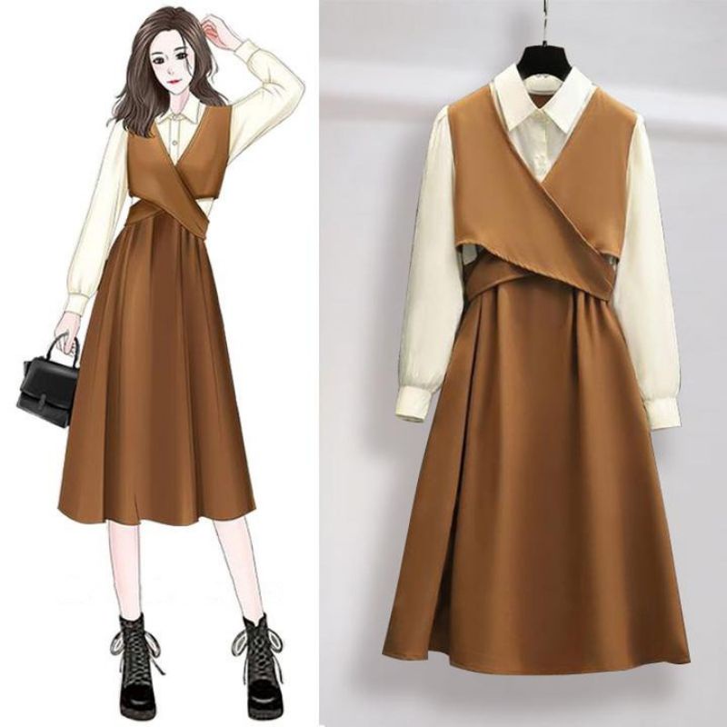 Judi dress midi wanita korean style fashion remaja