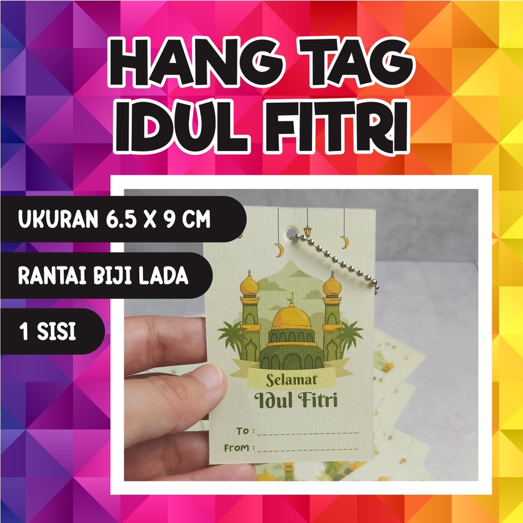 

Hang Tag Idul Fitri Siap pakai include rantai biji lada