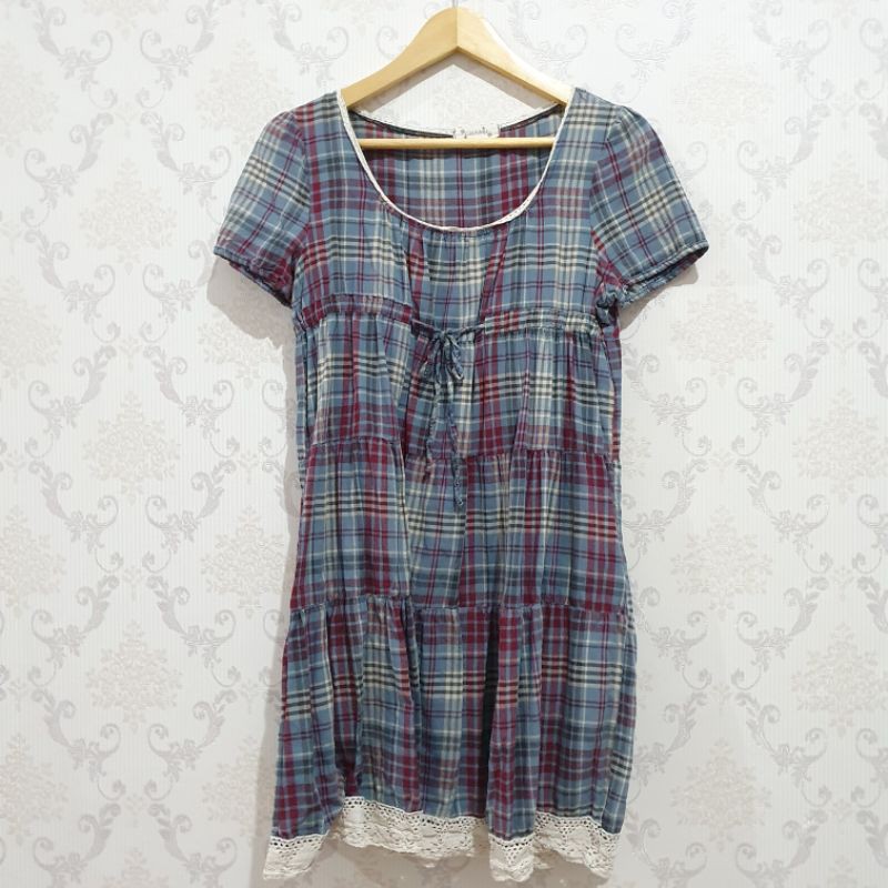 Vintage Cotton Dress ALL Size with Lace / Gaun bahan katun cocok untuk Ibu Hamil Bumil