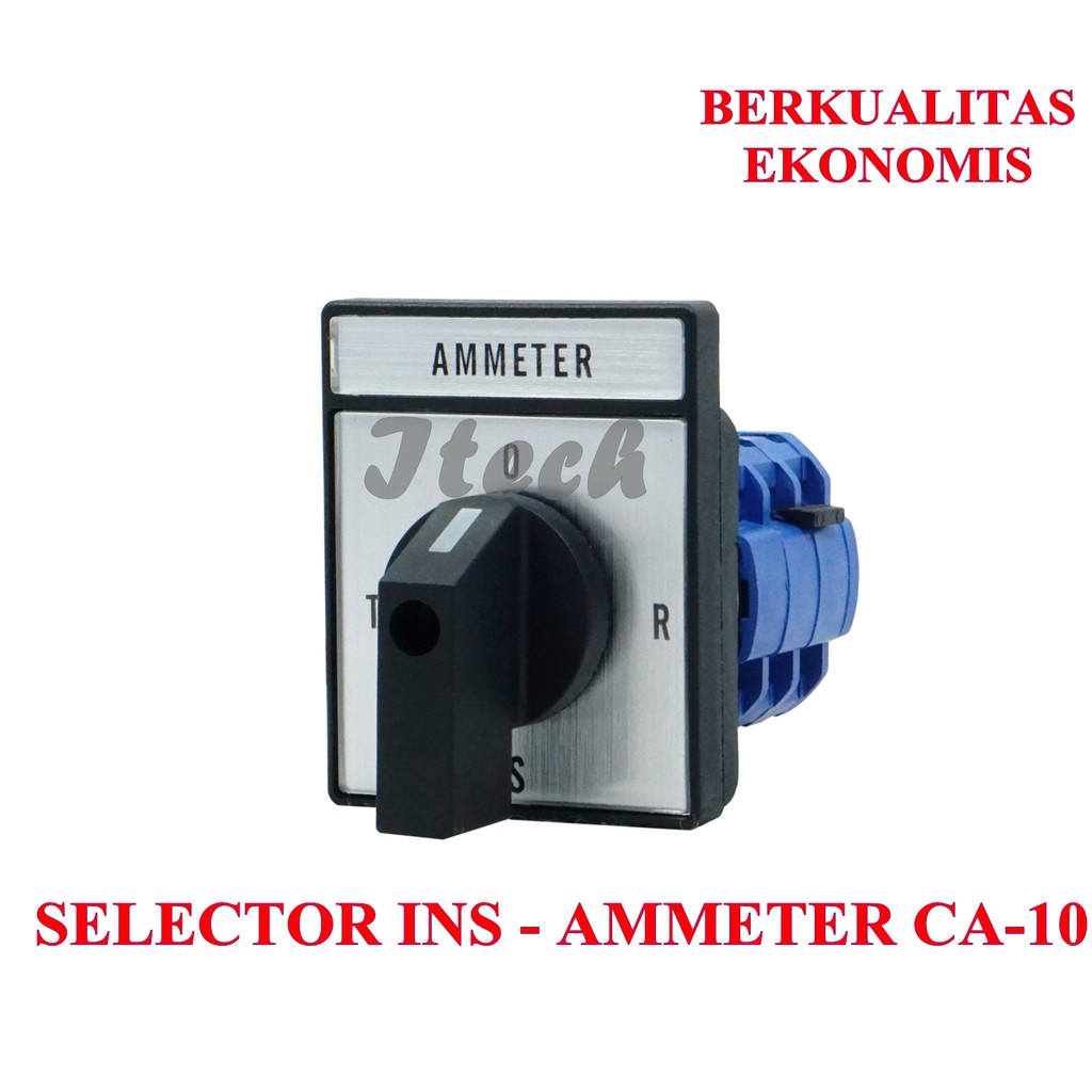 SELECTOR SWITCH INS AMPERE CA10 4 POSISI / ROTARY SWITCH AMPERE INS