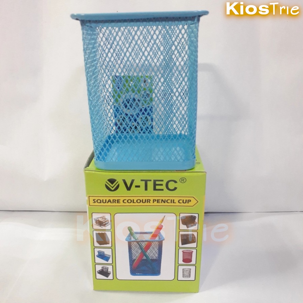 

V-TEC Tempat Pensil Keranjang Kotak Jaring | Type 804 | Bahan Besi