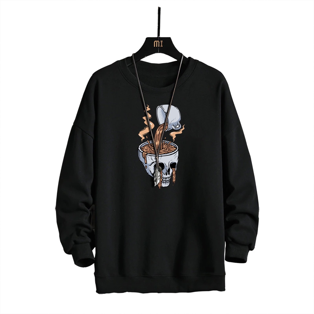 Sweater crewneck pria COFEE BRAINS sweter cowok distro murah keren