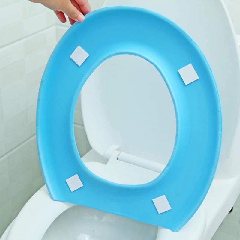 Cover Dudukan Toilet Bentuk O Bahan EVA Lembut Tahan Air Untuk Kamar Mandi