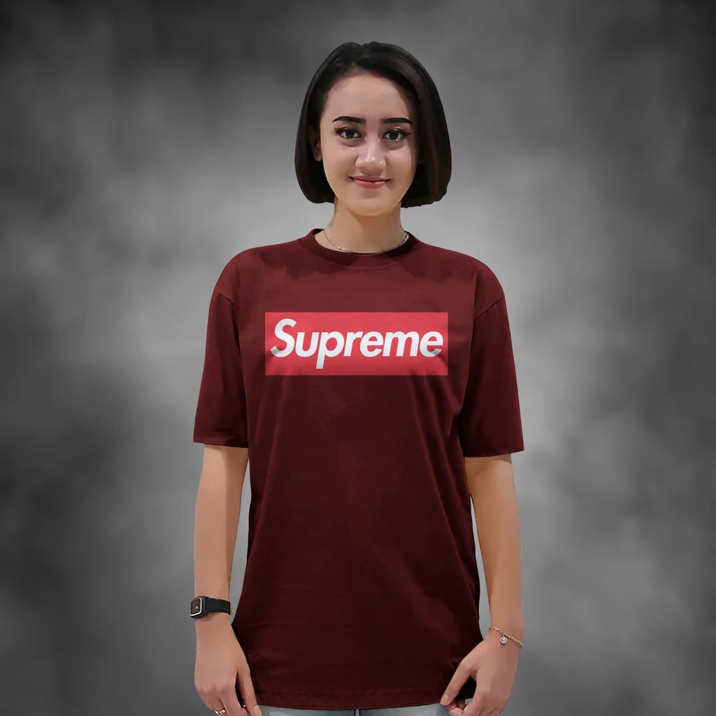 Kaos Wanita Lengan Pendek Supreme Warna Kuning Atasan