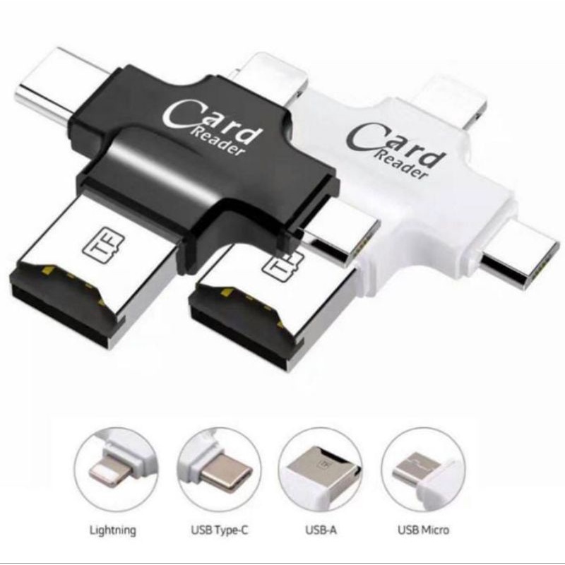 Card Reader OTG 4 in 1 Micro USB/Type-C/iPhone/PC