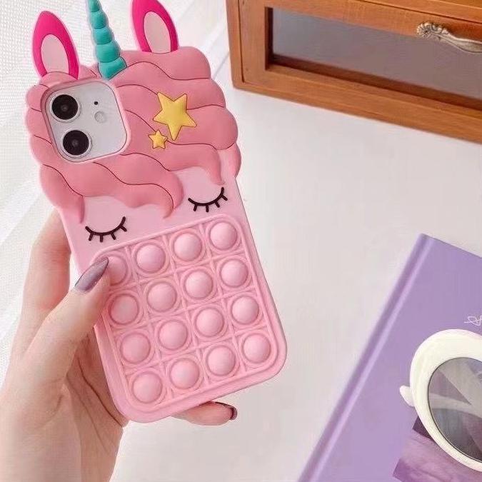 Hot Sell.. Case Pop it Infinix Smart 5 Smart 6 3D Karakter Unicorn Kuda Poni Casing Silikon