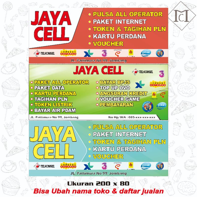 Banner Toko, Spanduk Toko ukuran 200 x 80
