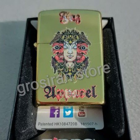 zippo Apparel gold print custom logo nama kado korek
