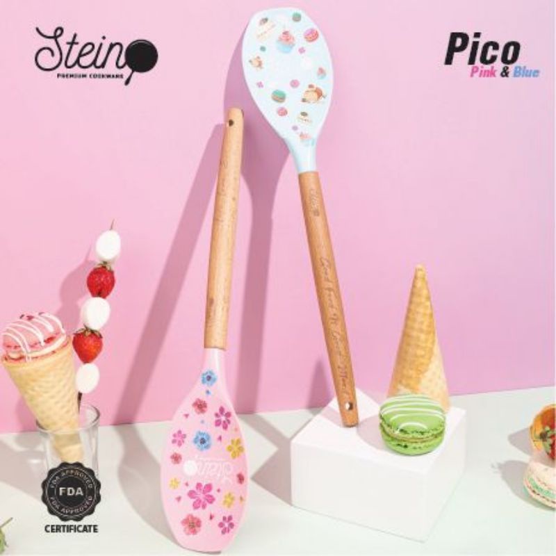 STEIN STEINCOOKWARE SPATULA PICO - SUTIL TURNER SODET COOKING SPOON SILIKON - PICO PINK BLUE