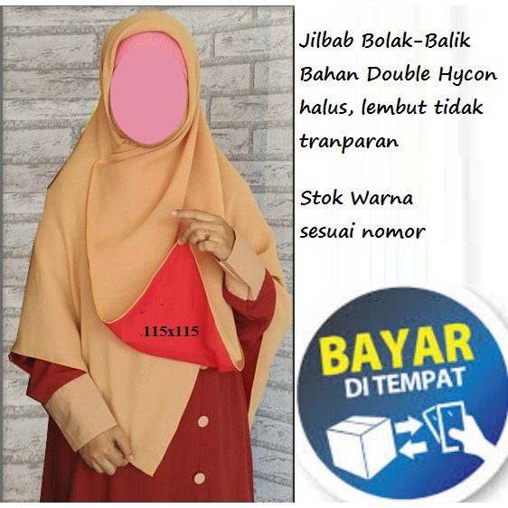 Jilbab bolak balik Segi empat A10