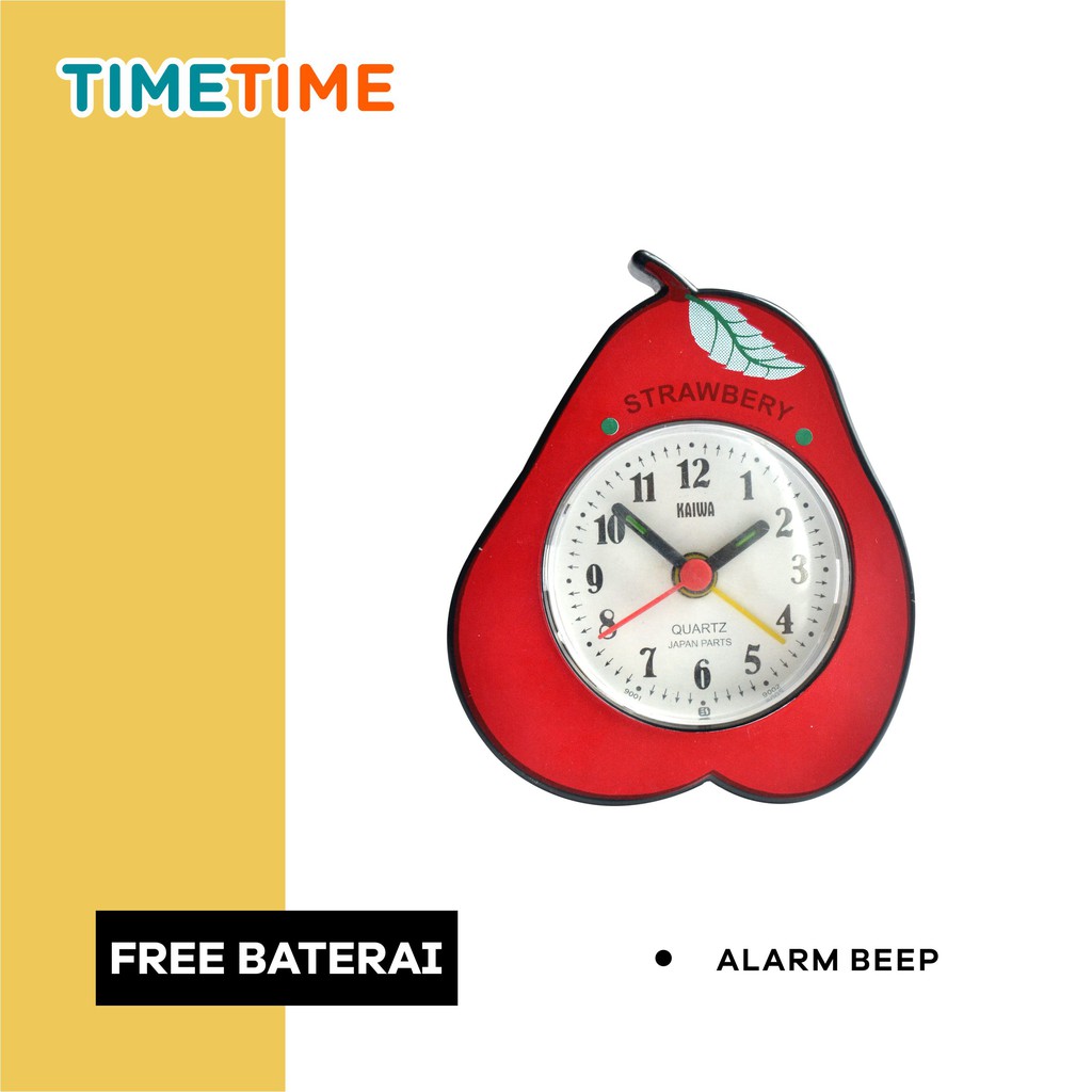 Jam Meja Alarm Weker Anak Bentuk Buah Unik Lucu FREE BATERAI