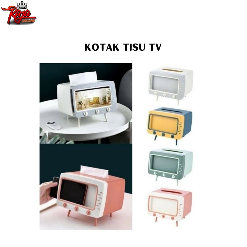 Kotak Tissue Bentuk TV Lucu Gaya Kore Multifungsi