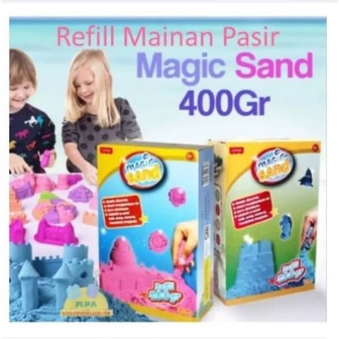 Refill Magic Sand Pasir Ajaib Kinetik 400gr Random - Mainan Edukasi Anak