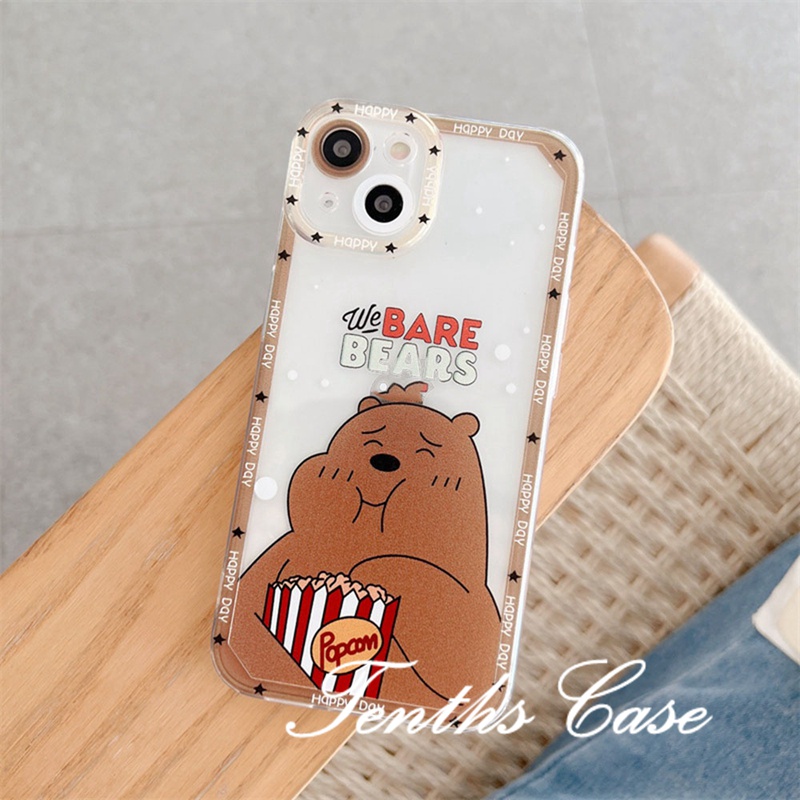 Samsung A14 A54 A34 A04 A23 A33 A53 A13 A73 A03 M23 M33 A12 A22 A51 A52 A72 A50 A50s A30s S20FE Tricolor Bare Bears Casing Ponsel Soft Clear Cover