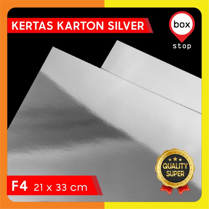

Karton Silver - Kertas Silver - Silver Paper -21x33 cm (F4) - (22 pcs)