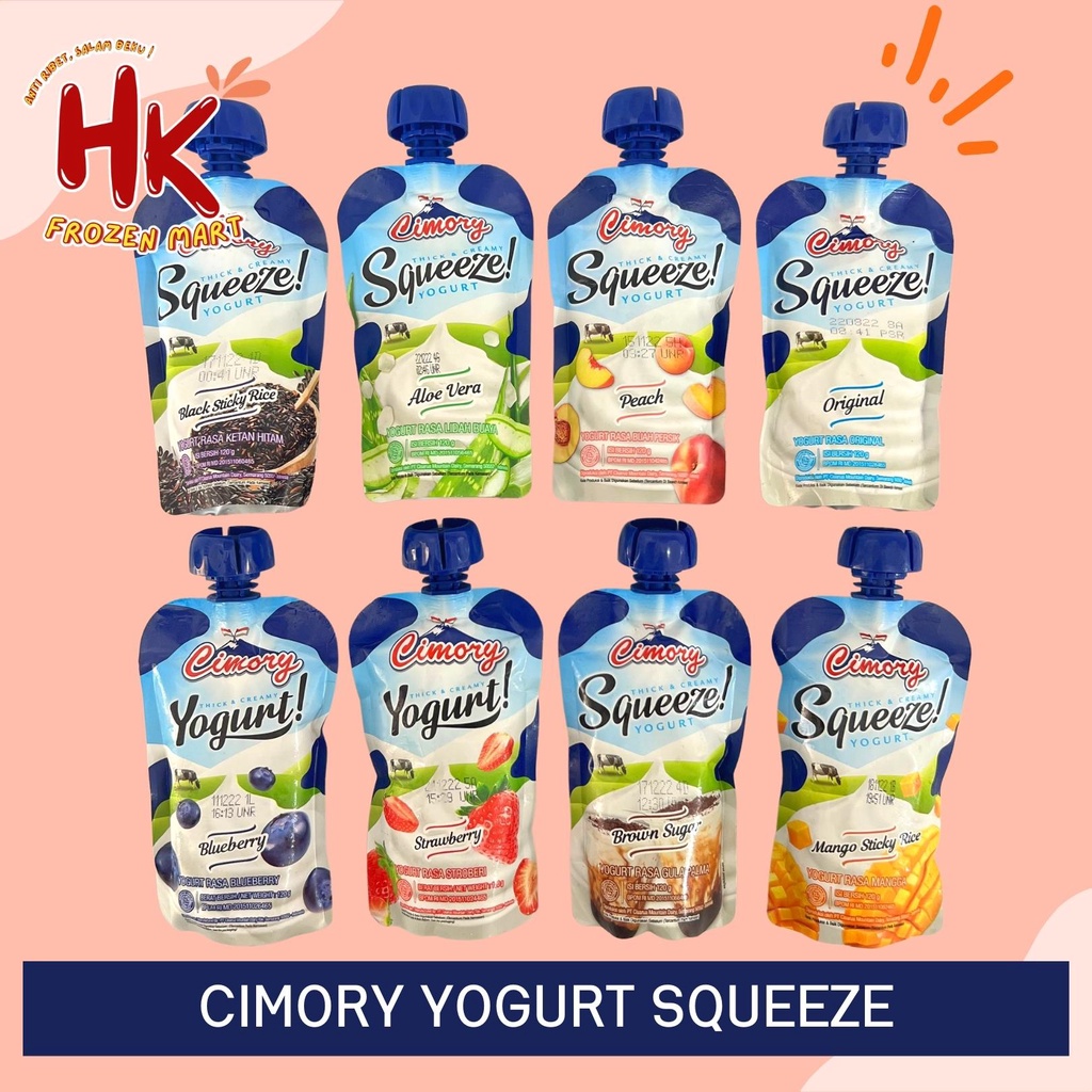 Cimory Yogurt Squeeze Original / Mangga / Strawberry / Blueberry / Peach / Brown Sugar / Black Rice 